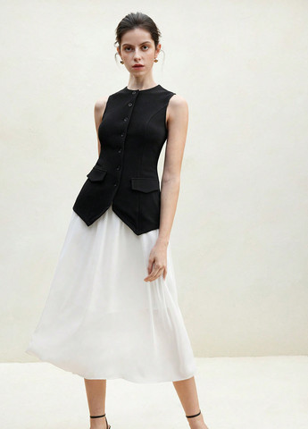 Комбинированный летний комплект (жилет, юбка) SHEIN