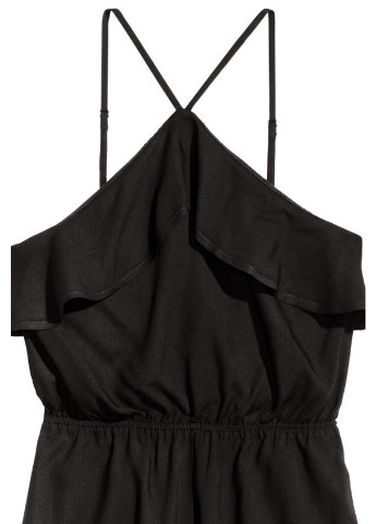 Комбінезон H&M однотонний чорний кежуал віскоза