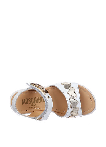 Белые босоножки Moschino с аппликацией