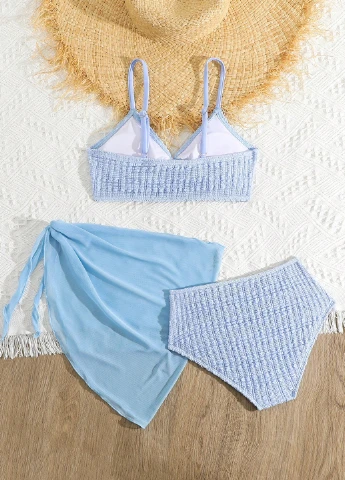 Блакитний літній купальник бікіні SHEIN
