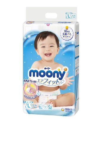 Підгузки L (9-14 кг) Baby Diapers (54 шт.) Moony (248204459)