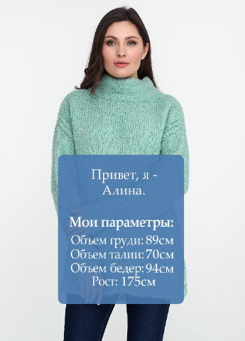 Бирюзовый зимний свитер хомут Zara