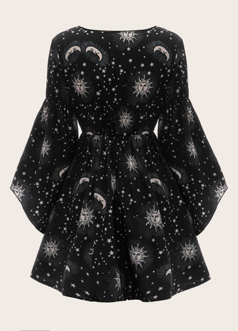 Черное вечернее платье клеш SHEIN космос