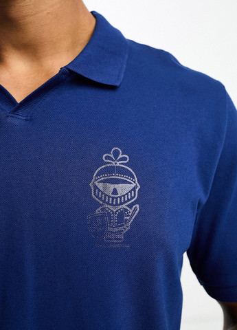 Синяя футболка-поло для мужчин Karl Lagerfeld с логотипом