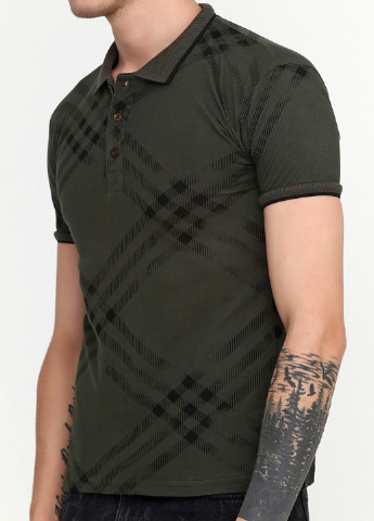 Темно-зеленая футболка-поло для мужчин Barazza с абстрактным узором