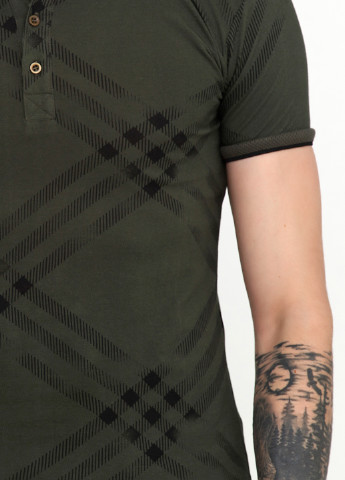 Темно-зеленая футболка-поло для мужчин Barazza с абстрактным узором