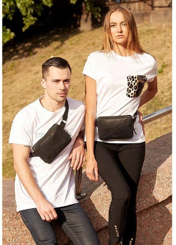 Кожаная поясная сумка Dropbag Mini черная Crazy Horse BlankNote (253147310)