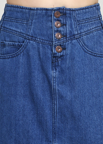Синяя джинсовая однотонная юбка Only а-силуэта (трапеция)