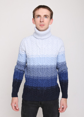 Голубой зимний свитер мужской голубой зимний вязаный Pulltonic Прямой