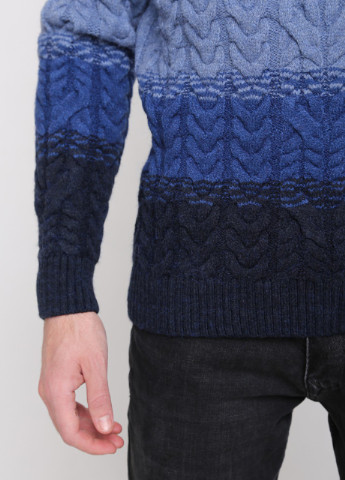 Голубой зимний свитер мужской голубой зимний вязаный Pulltonic Прямой