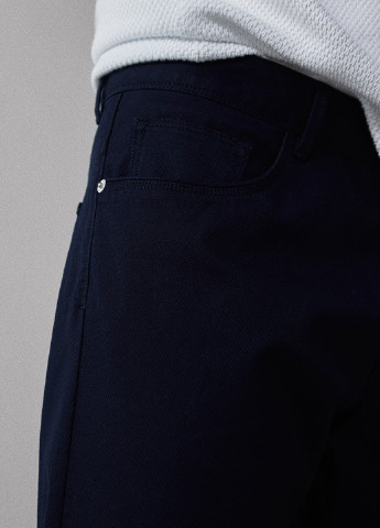 Темно-синие кэжуал демисезонные зауженные брюки Massimo Dutti