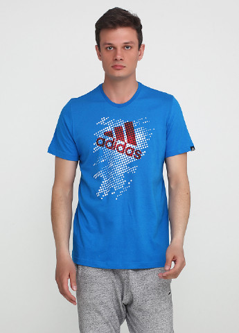 Светло-синяя футболка adidas