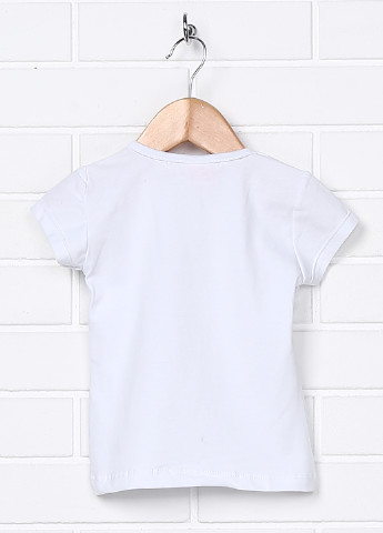 Белая летняя футболка с коротким рукавом Degacci