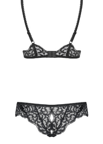 Чорний демісезонний комплект білизни (ліф, трусики) Obsessive