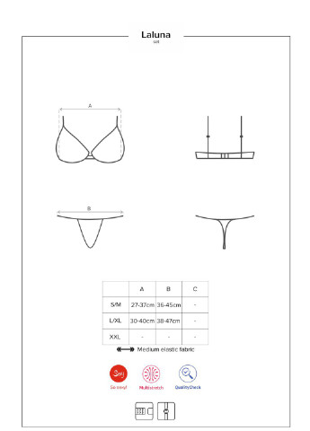 Чорний демісезонний комплект білизни (ліф, трусики) Obsessive