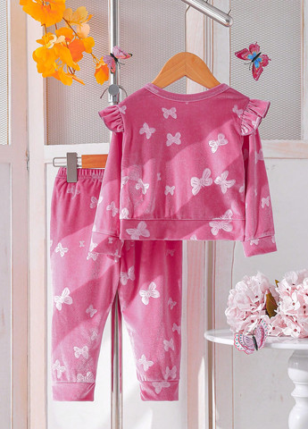 Рожевий демісезонний костюм (світшот, штани) брючний SHEIN