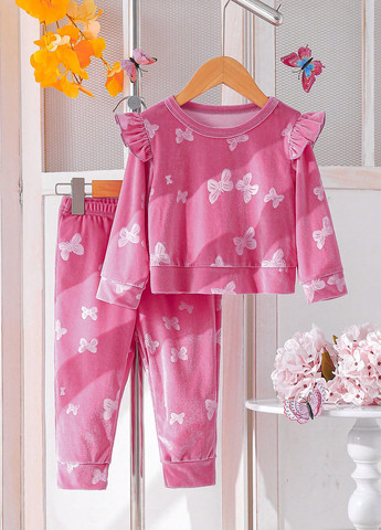 Рожевий демісезонний костюм (світшот, штани) брючний SHEIN