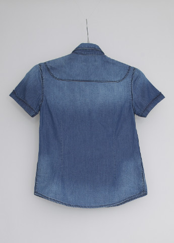 Синяя кэжуал рубашка с градиентным узором Antony Morato с коротким рукавом