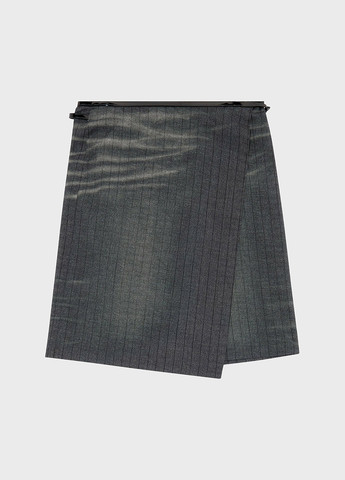 Темно-серая кэжуал в полоску юбка Diesel на запах, а-силуэта (трапеция)