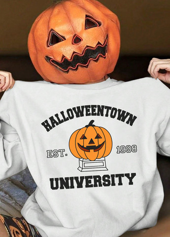 Белый свитшот SHEIN рисунок без декора (365769944)