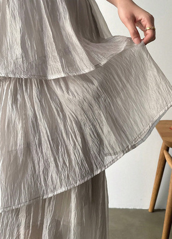 Кремовая кэжуал однотонная юбка SHEIN а-силуэта (трапеция)