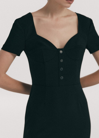 Черное деловое платье футляр Gepur однотонное