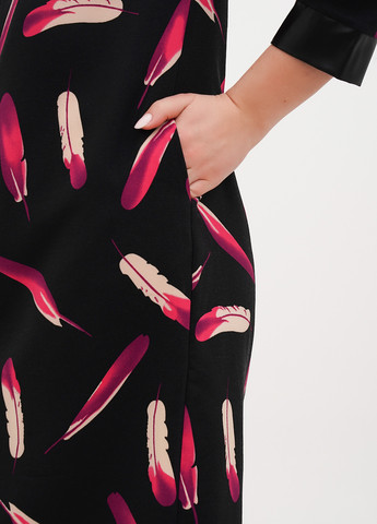 Черное кэжуал платье а-силуэт Imperial с рисунком