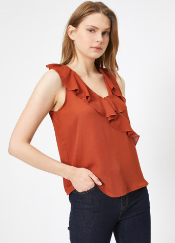 Терракотовая летняя блуза KOTON