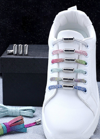 Кольорові еластичні шнурки з фіксатором закруткою, 100 см, колір №1 No Brand (254584246)