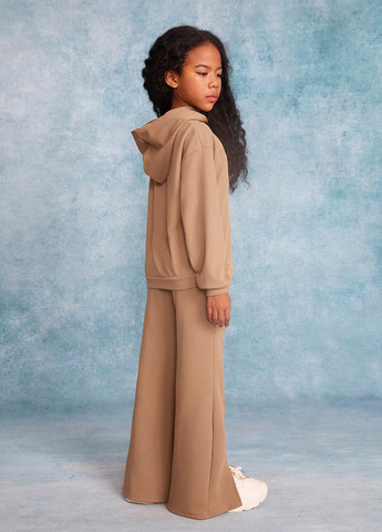 Світло-коричневий демісезонний костюм (толстовка, штани) брючний SHEIN