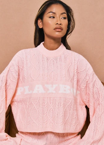 Розовый зимний свитер джемпер Missguided