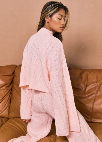 Розовый зимний свитер джемпер Missguided