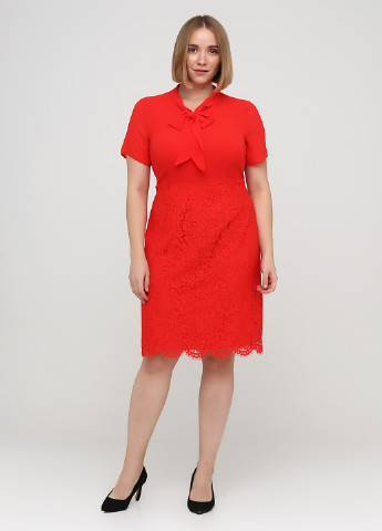 Красное кэжуал платье футляр Heine однотонное