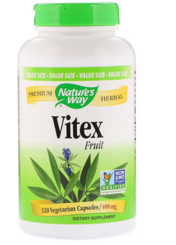 Витекс, Vitex Fruit, 400 mg,, 320 Капсул Nature's Way (228292999)