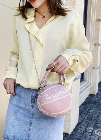 Жіноча класична кругла сумка баскетбольний м'яч на ланцюжку рожева NoName (251204040)