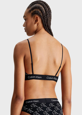 Чёрный топ бюстгальтер Calvin Klein без косточек хлопок