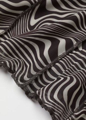 Темно-коричневая кэжуал с абстрактным узором юбка H&M