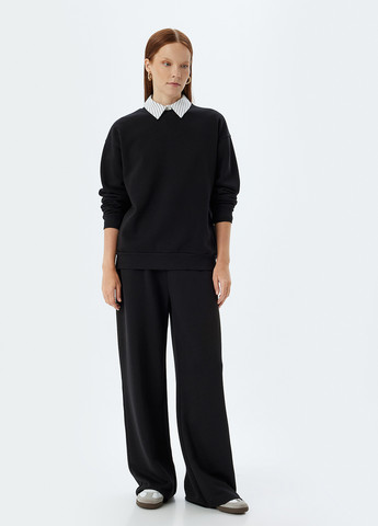 Чорний світшот KOTON однотонний без декору (362289176)