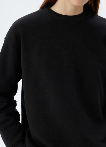 Чорний світшот KOTON однотонний без декору (362289176)