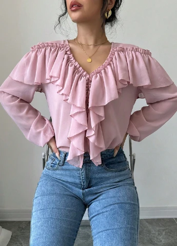 Светло-розовая блуза SHEIN