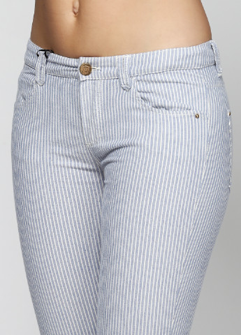 Голубые кэжуал летние прямые брюки Massimo Dutti