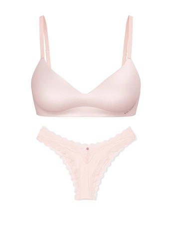Розовый демисезонный комплект (бюстгальтер, трусики) Victoria's Secret