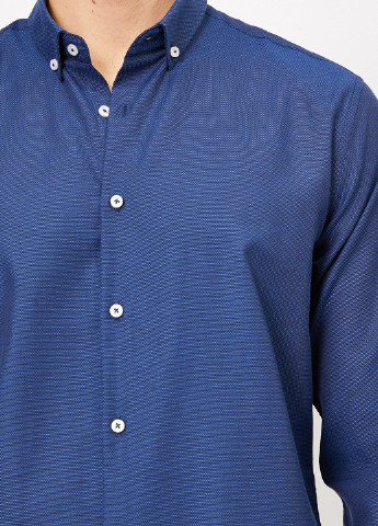Синяя кэжуал рубашка меланж KOTON