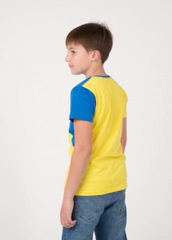 Синьо-жовта демісезонна футболка дитяча Наталюкс 12-3317