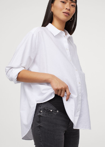 Джинси для вагітних H&M завужені однотонні темно-сірі джинсові бавовна