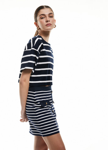 Темно-синяя кэжуал в полоску юбка KOTON