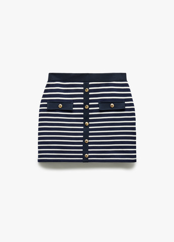 Темно-синяя кэжуал в полоску юбка KOTON