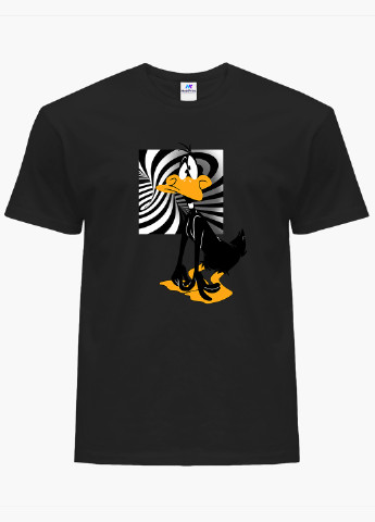 Чорна футболка чоловіча даффі дак луні тюнз (daffy duck looney tunes) (9223-2883-1) xxl MobiPrint