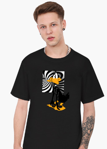 Черная футболка мужская даффи дак луни тюнз (daffy duck looney tunes) (9223-2883-1) xxl MobiPrint