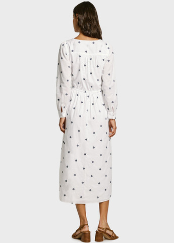 Білий кежуал сукня в стилі армпір Pepe Jeans з квітковим принтом